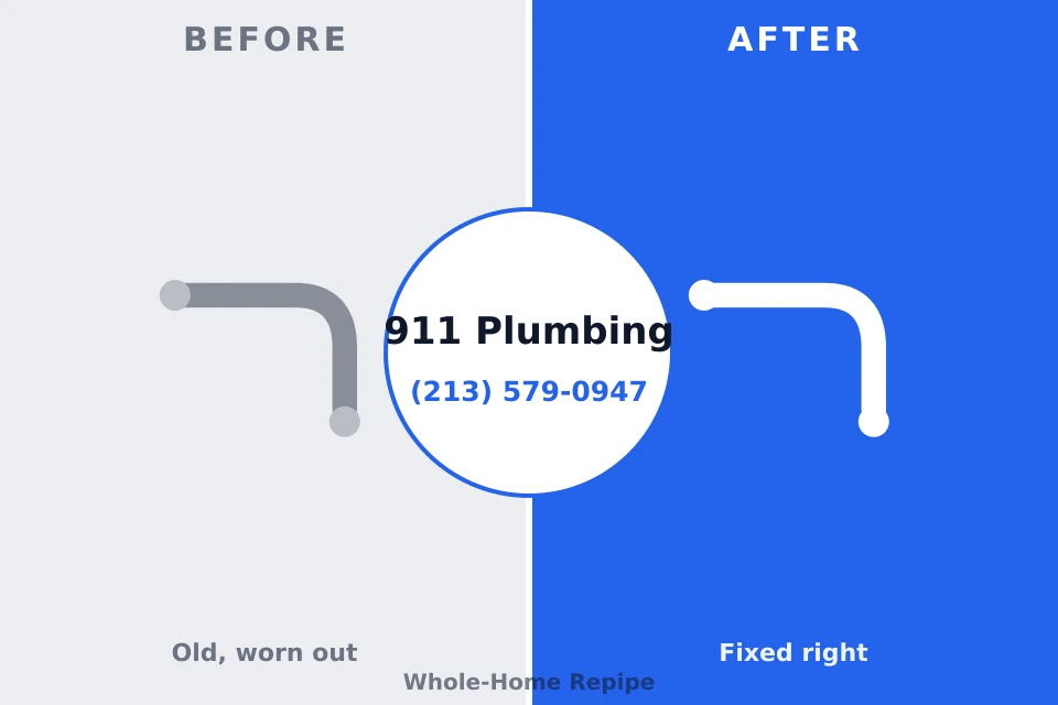 Before and after: plumbing repair Bloomingdale, NJ